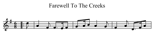 Farewell To The Creeks - staff notation