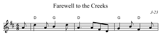 Farewell to the Creeks - staff notation
