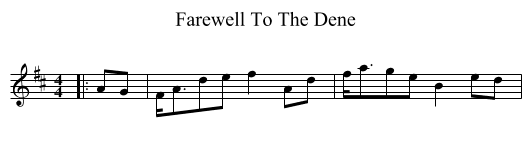 Farewell To The Dene - staff notation