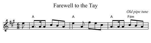 Farewell to the Tay - staff notation