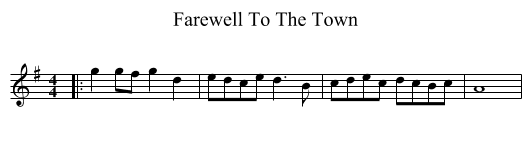 Farewell To The Town - staff notation