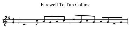 Farewell To Tim Collins - staff notation