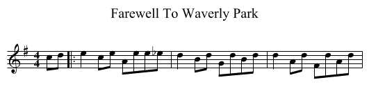 Farewell To Waverly Park - staff notation