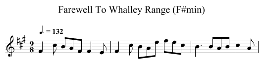 Farewell To Whalley Range (F#min) - staff notation