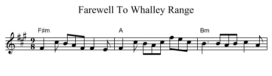 Farewell To Whalley Range - staff notation