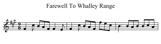 Farewell To Whalley Range - staff notation