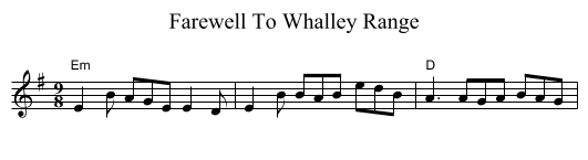 Farewell To Whalley Range - staff notation