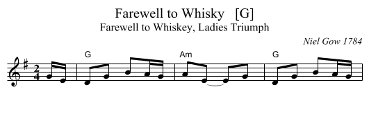 Farewell to Whisky   [G] - staff notation