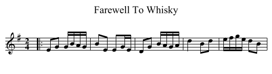 Farewell To Whisky - staff notation