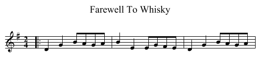 Farewell To Whisky - staff notation