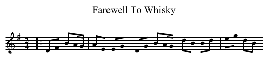 Farewell To Whisky - staff notation