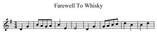 Farewell To Whisky - staff notation