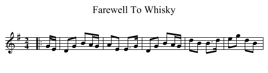 Farewell To Whisky - staff notation