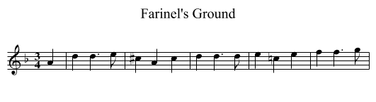 Farinel's Ground - staff notation