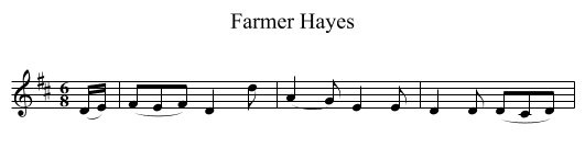 Farmer Hayes - staff notation