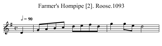 Farmer's Hornpipe [2]. Roose.1093 - staff notation
