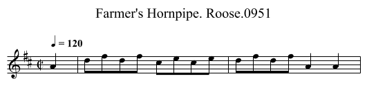 Farmer's Hornpipe. Roose.0951 - staff notation