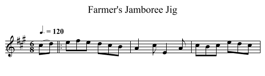 Farmer's Jamboree Jig - staff notation
