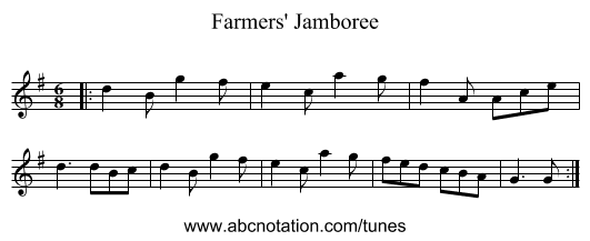Farmers' Jamboree - staff notation