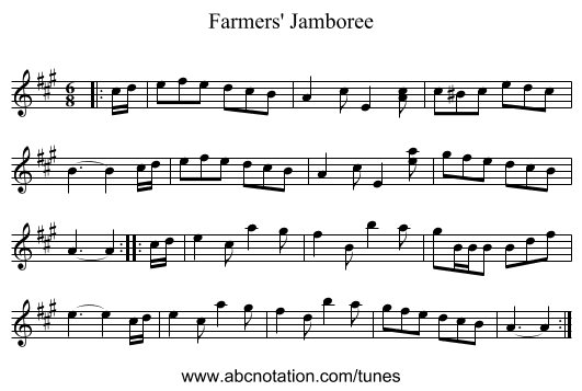 Farmers' Jamboree - staff notation