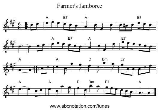 Farmer's Jamboree - staff notation