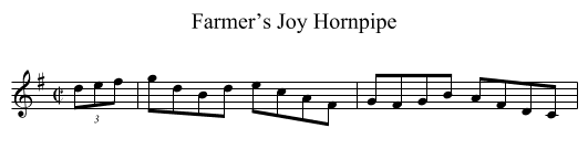 Farmer’s Joy Hornpipe - staff notation