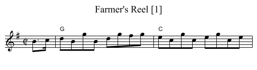 Farmer's Reel [1] - staff notation