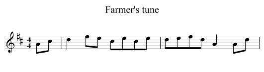Farmer's tune - staff notation