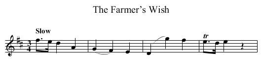 Farmer’s Wish, The - staff notation