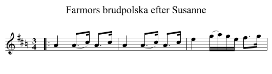 Farmors brudpolska efter Susanne - staff notation