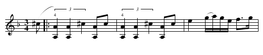 Farmors brudpolska - staff notation
