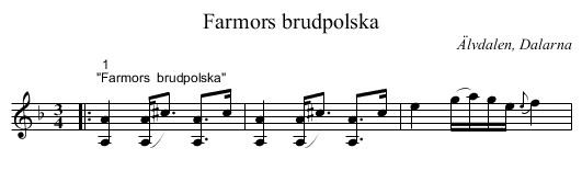 Farmors brudpolska - staff notation