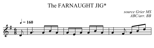 FARNAUGHT JIG*, The - staff notation