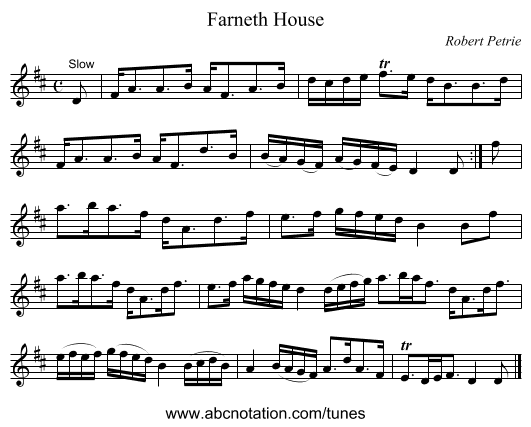Farneth House - staff notation