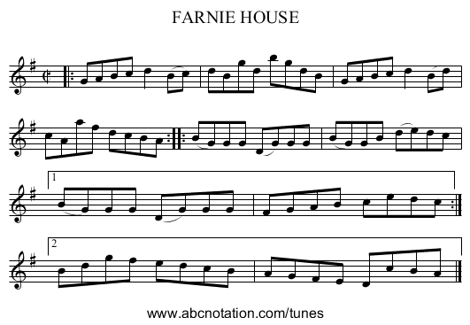 FARNIE HOUSE - staff notation