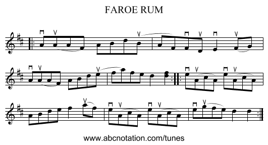 FAROE RUM - staff notation