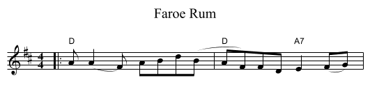 Faroe Rum - staff notation