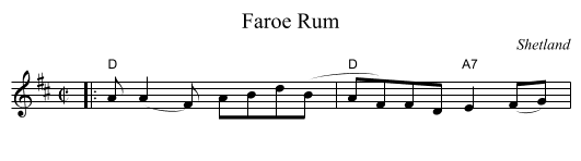 Faroe Rum - staff notation