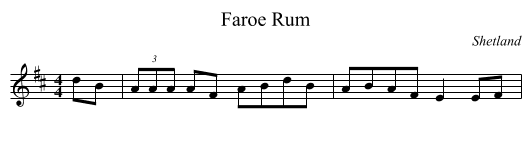 Faroe Rum - staff notation