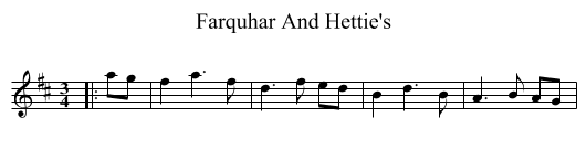 Farquhar And Hettie's - staff notation