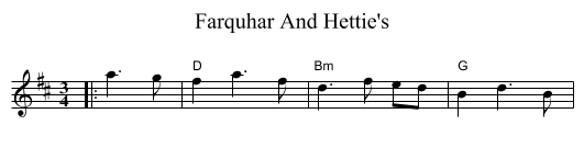 Farquhar And Hettie's - staff notation