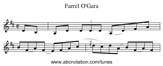 Farrel O'Gara - staff notation