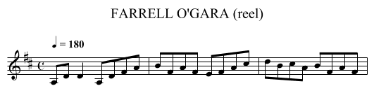 FARRELL O'GARA (reel) - staff notation