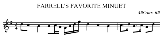 FARRELL'S FAVORITE MINUET - staff notation