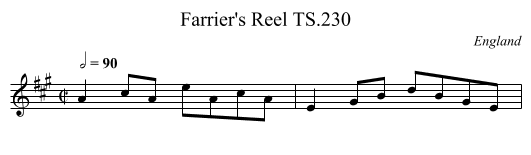 Farrier's Reel TS.230 - staff notation