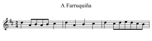 Farruquiña, A  - staff notation