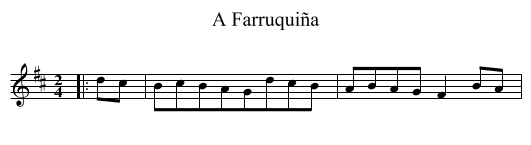Farruquiña, A  - staff notation