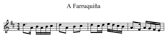 Farruquiña, A  - staff notation