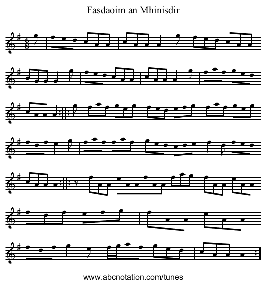 Fasdaoim an Mhinisdir - staff notation