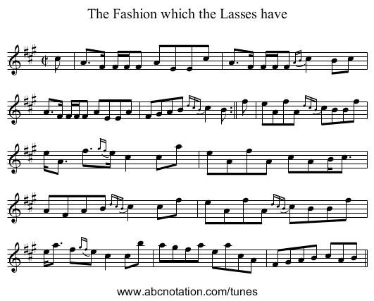 Fashion which the Lasses have, The - staff notation